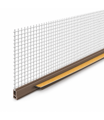 Profil etansare ferestre cu plasa din fibra de sticla 6 mm maro, 2.5 m